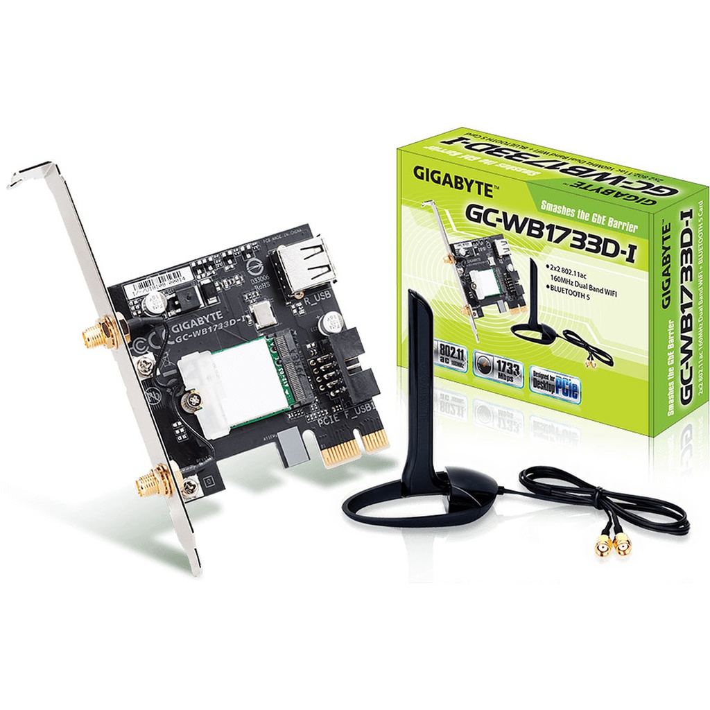 Carte réseau PCI-E Bluetooth + Wifi AC Gigabyte GC-WB1733D-I