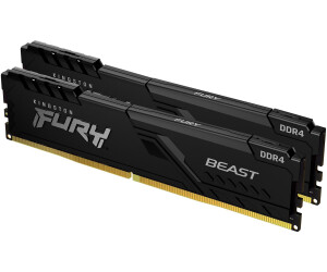 16Go (2x8Go) DDR4 3200Mhz CL16 Kingston Fury Beast Noires KF432C16BBK2/16