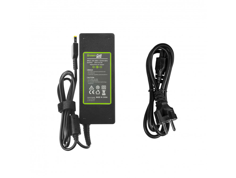 Chargeur secteur Greencell AD39AP pour portable Lenovo 20V 4.5A 90W Prise rectangulaire