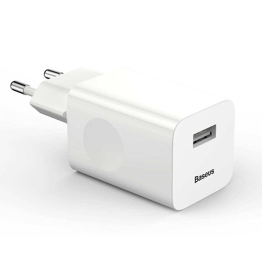 Chargeur secteur 1 port USB Quick Charge Blanc Baseus