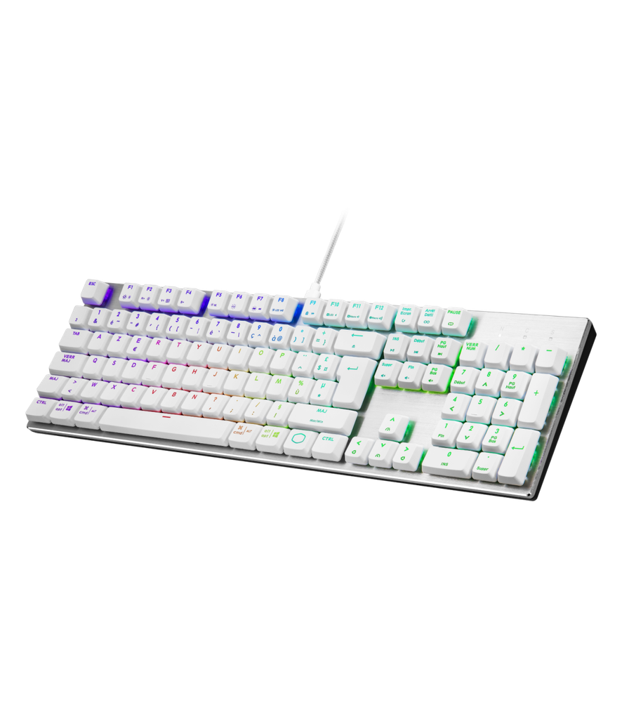 Clavier filaire  mécanique Cooler Master SK652 Blanc Low Profile Switch TTC Red