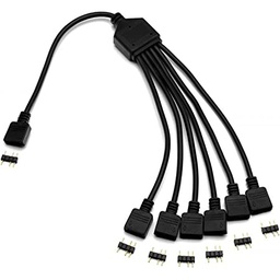 [3831109821879] Splitter A-RGB 5V en Y vers 6 x 3 Pins 5V D-RGB EKWB